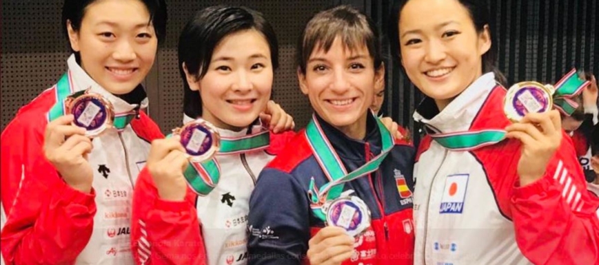 Sandra Sánchez fue la única karateka no japonesa del podio
