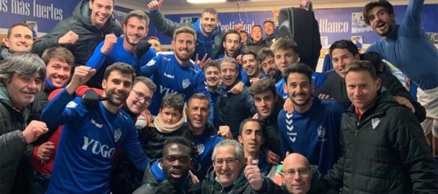 Los jugadores del Socuéllamos, después de eliminar al Ceuta en la Copa Federación