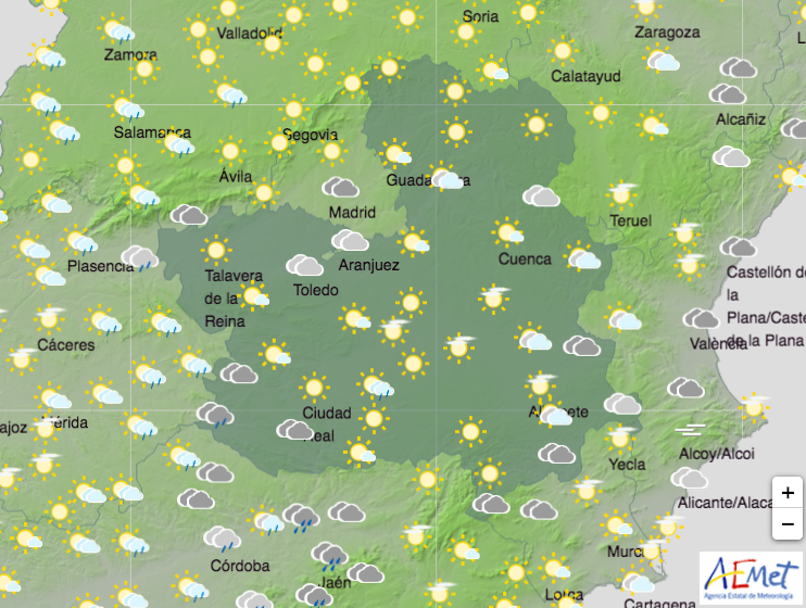 La Aemet recoge una baja de temperaturas en CLM