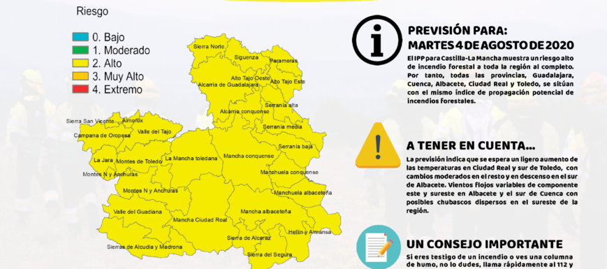 Alto riesgo de incendios forestales en CLM